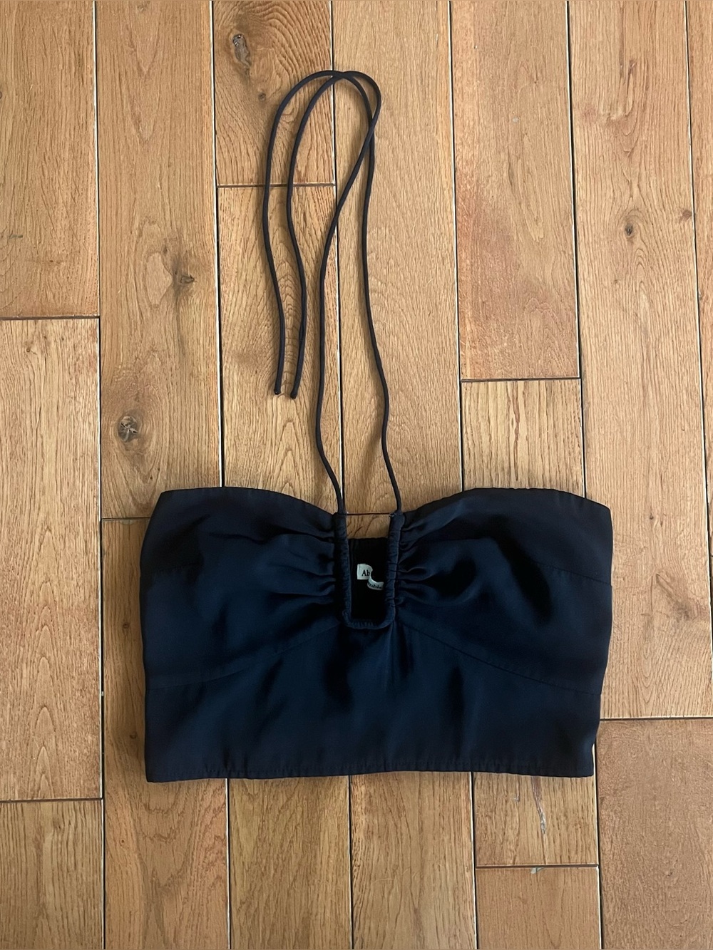 Abercrombie & Fitch Black Halter Tie Top - Size Small
